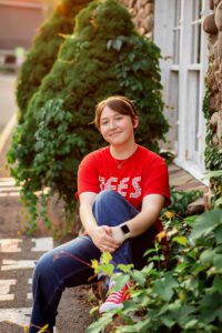 family photographer in rochester ny captures senior portraits for high school senior in Schoen Place