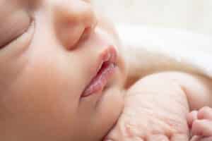 newborn photographer in rochester ny captures macros image of newborn baby girl's lips